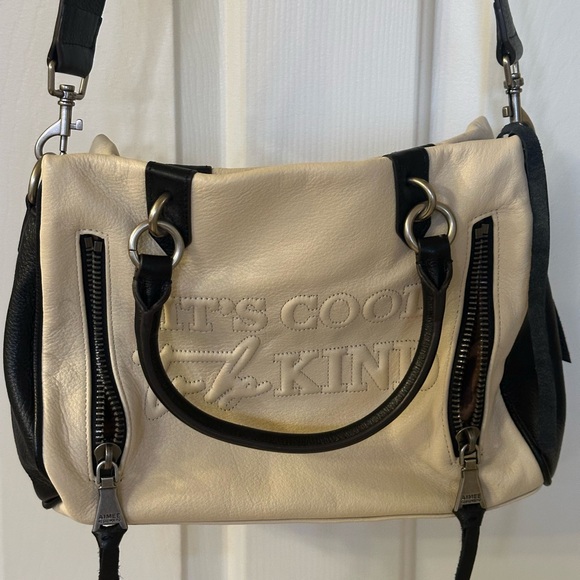 Aimee Kestenberg Black and Cream Crossbody Bag with Adjustable Strap - Picture 12 of 15